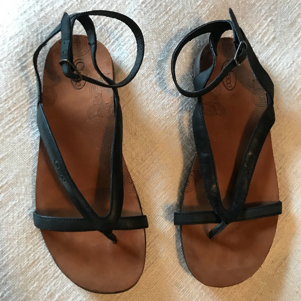 Chaco Black Leather Women’s Sandals